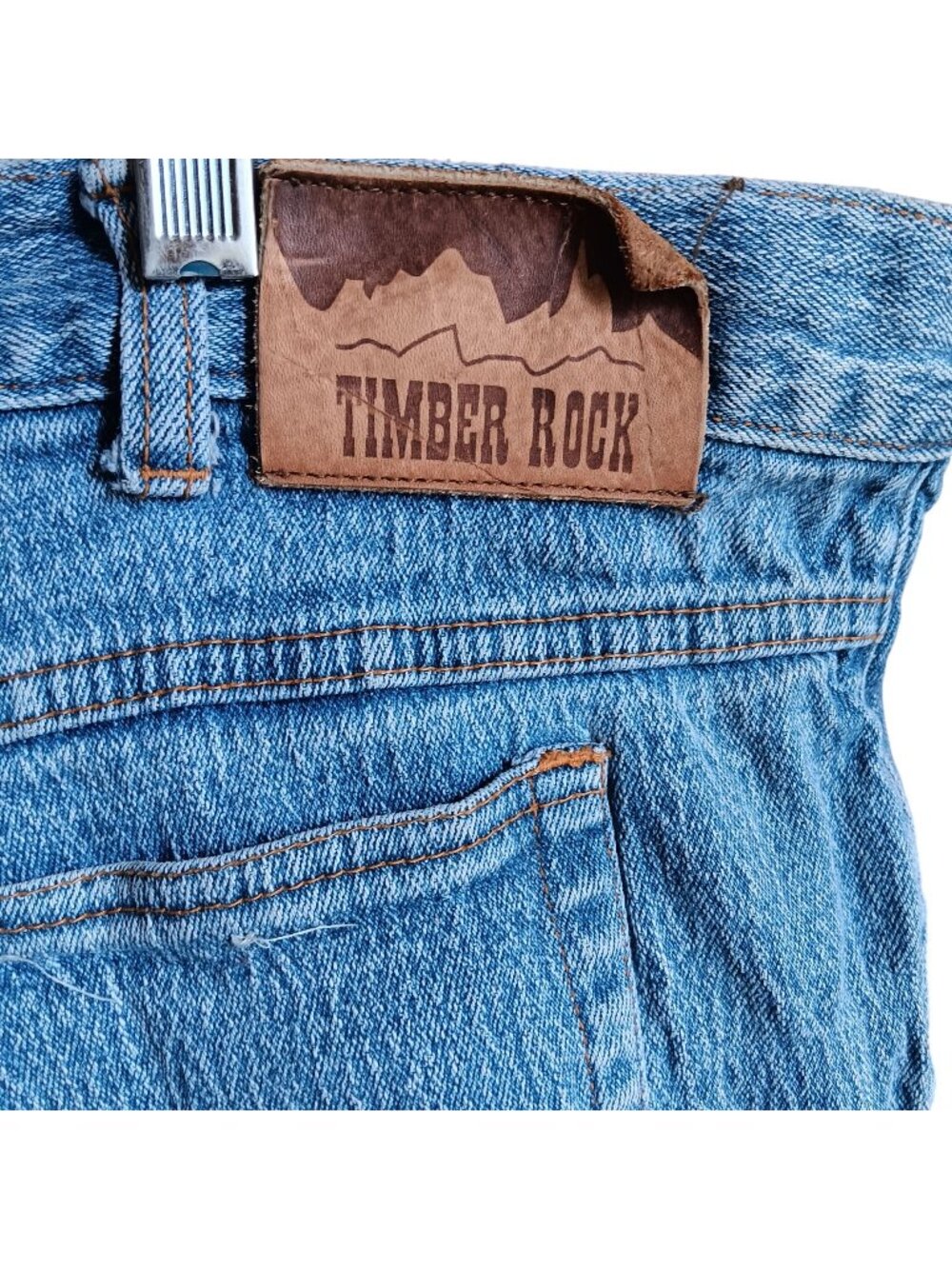 Mens Acid Wash Jeans 46x29 Vintage 1990s TIMBER ROCK Stretch Straight Jeans